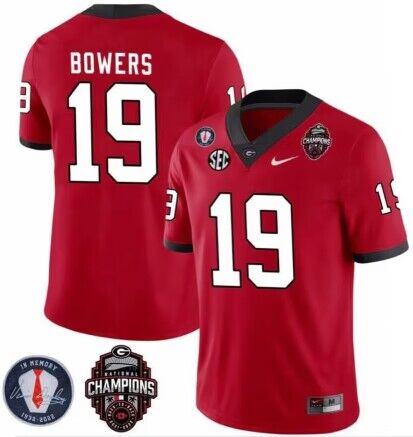 Georgia Bulldogs Custom Red 2022 National Champions Stitched Football Jersey